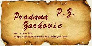 Prodana Žarković vizit kartica